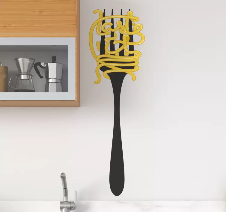 Sticker gastronomie design de fourchette ludique - TenStickers