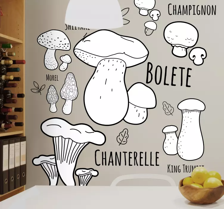 Sticker gastronomie guide culinaire des champignons - TenStickers