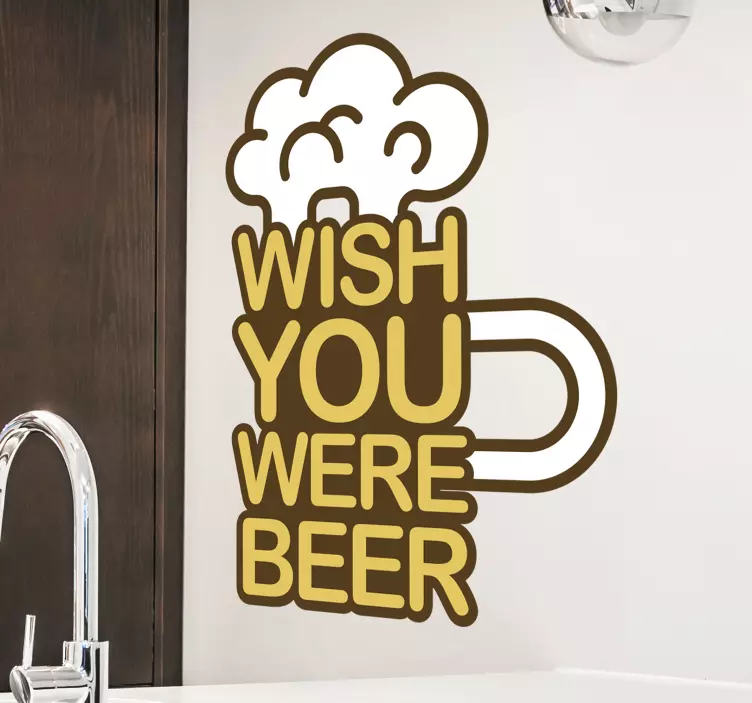 Sticker gastronomie j'aimerais que tu sois une bière - TenStickers
