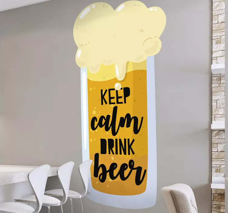 Sticker gastronomie reste calme, bois de la bière - TenStickers