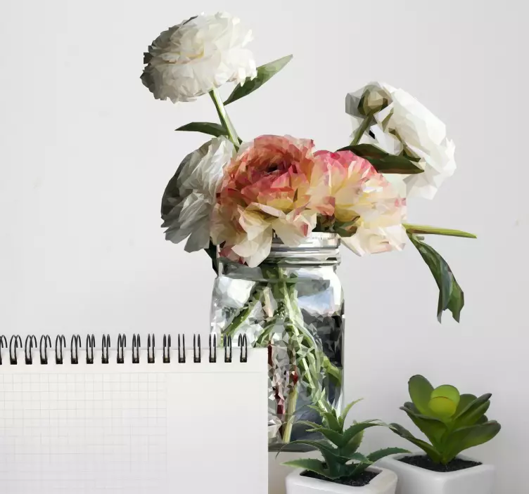 Sticker géométrique fleurs - TenStickers