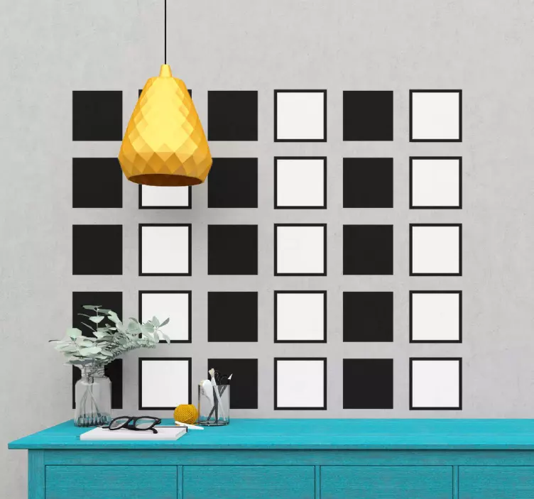 Sticker géométrique motifs carrés géométriques - TenStickers