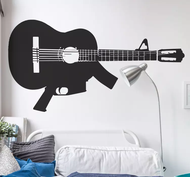 Sticker guitare mitraillette - TenStickers