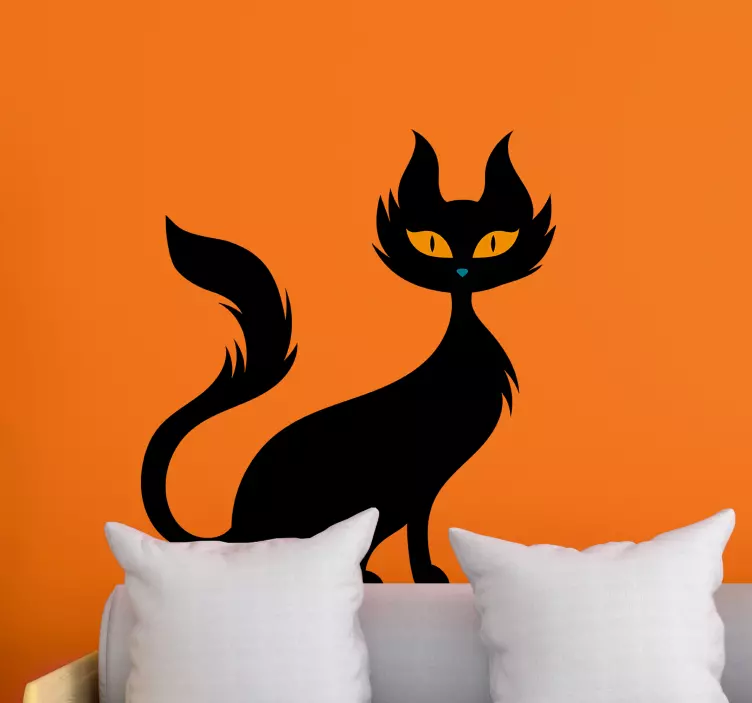 Sticker Halloween chat noir - TenStickers
