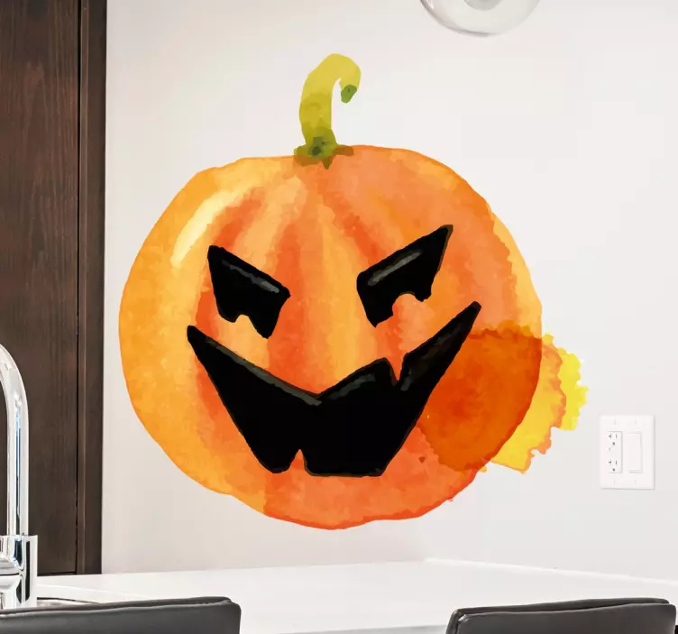 Sticker halloween visage de citrouille effrayant - TenStickers