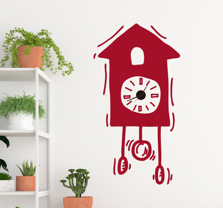 Sticker horloge coucou monocolore - TenStickers