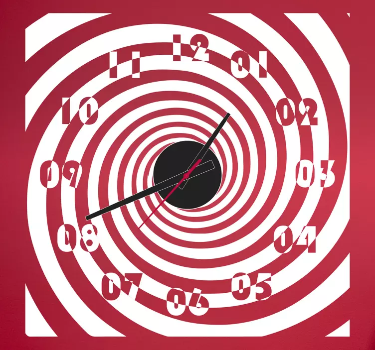 Sticker horloge effet d'optique spirale - TenStickers