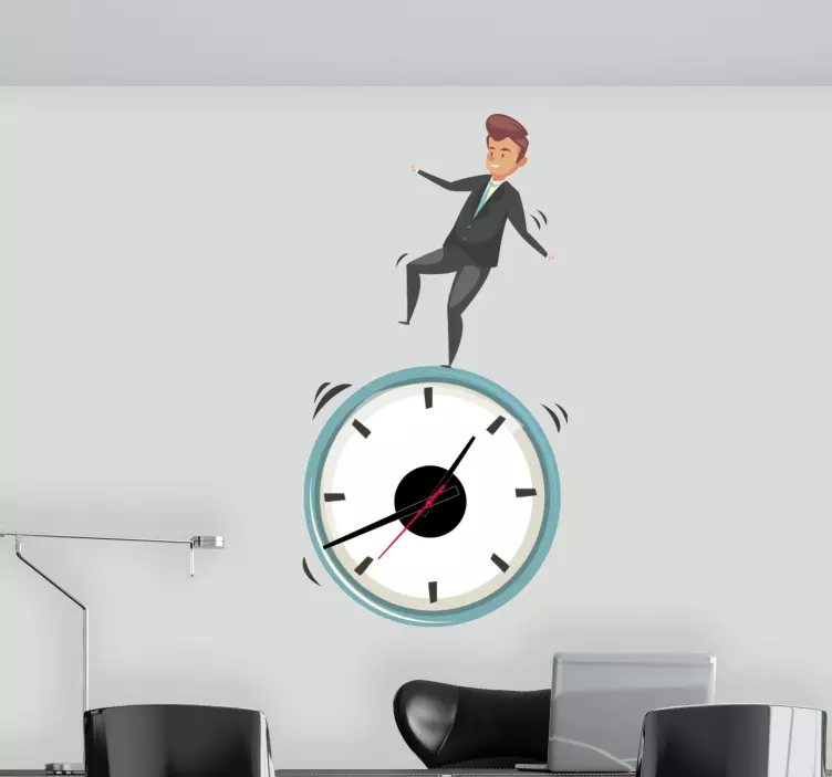 Sticker horloge homme en équilibre - TenStickers