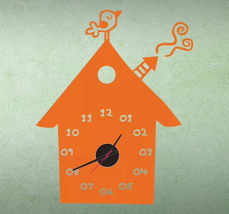 Sticker horloge maison artistique - TenStickers