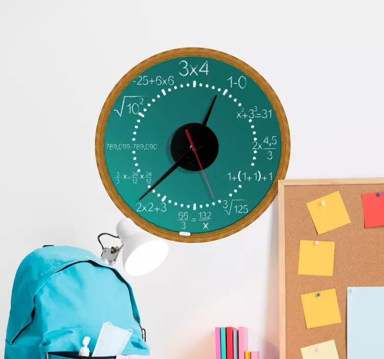 Sticker horloge problèmes de maths - TenStickers