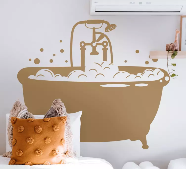 Sticker salle de bain conception de baignoire vintage - TenStickers