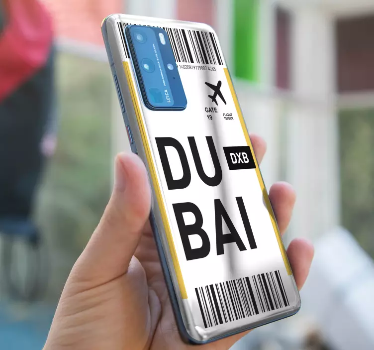 Sticker Huawei carte d'embarquement de dubaï - TenStickers