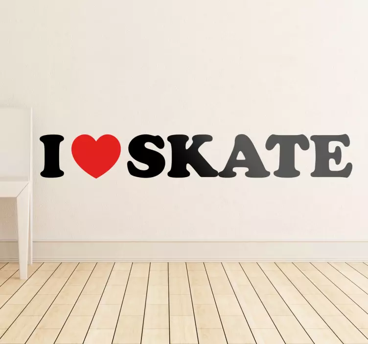 Sticker I love skate - TenStickers