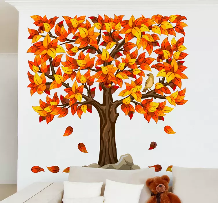 Autocollant mural arbre automne - TenStickers