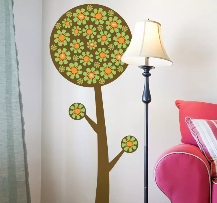 Sticker arbre illustration cercles - TenStickers