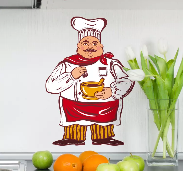 Sticker illustration chef cuisinier - TenStickers