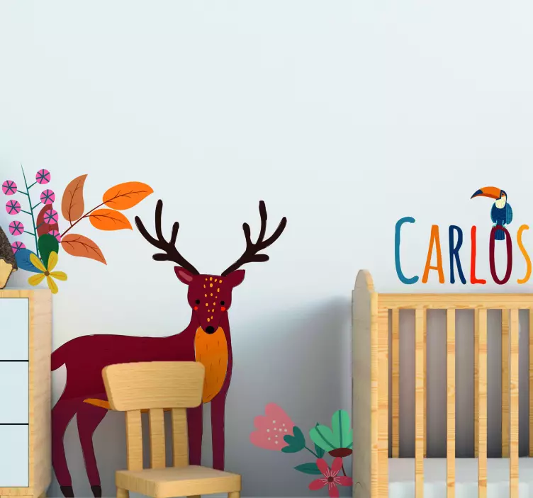 Sticker illustration de cerf personnalisable - TenStickers
