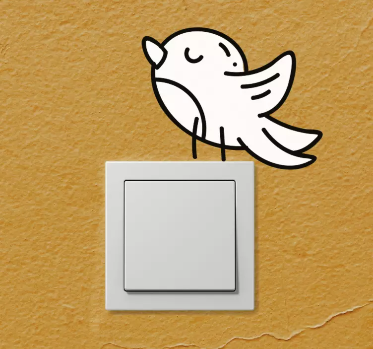 Sticker interrupteur charmant oiseau graphique - TenStickers