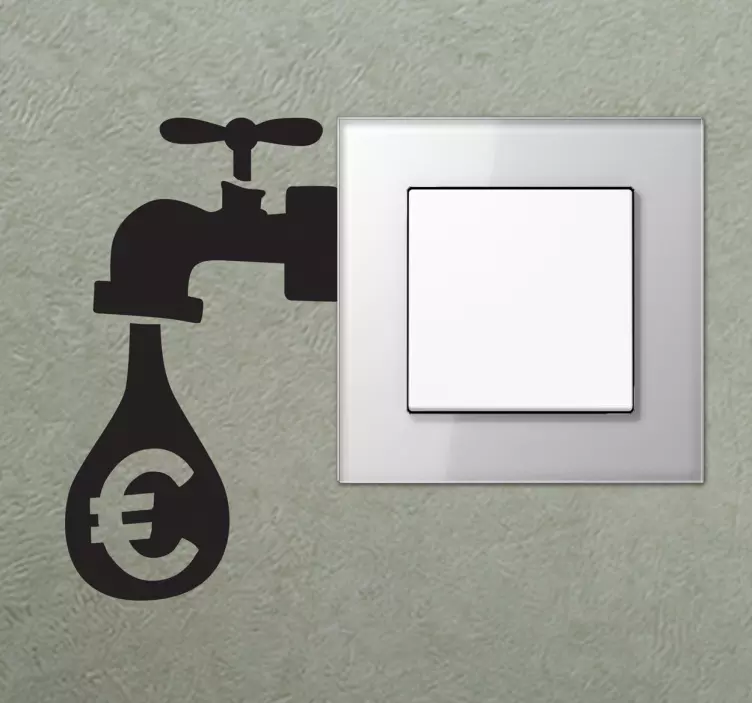 Sticker interrupteur robinet argent - TenStickers