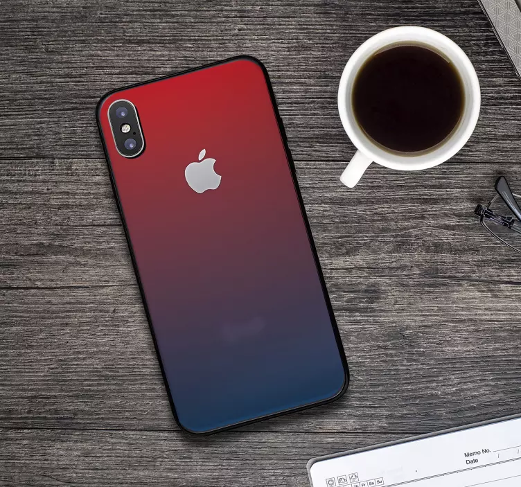 Autocollant iPhone dégradé bleu et rouge - TenStickers