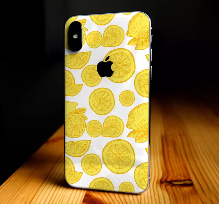 Sticker iphone motif agrumes jaunes - TenStickers