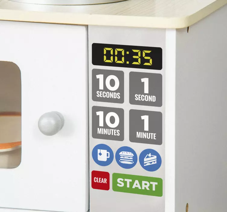 Sticker jouet boutons colorés micro-ondes - TenStickers