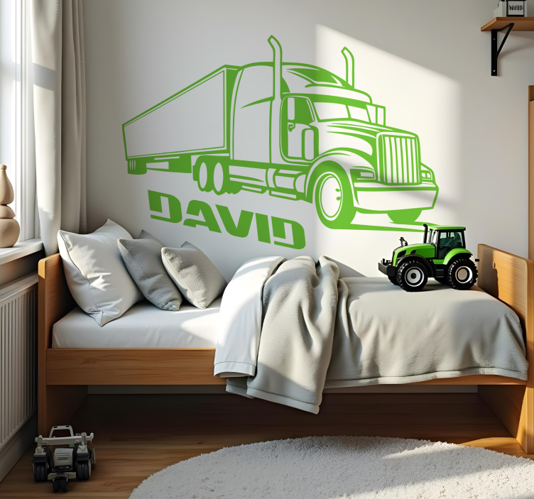 Sticker chambre enfant camion personnalisé - TenStickers