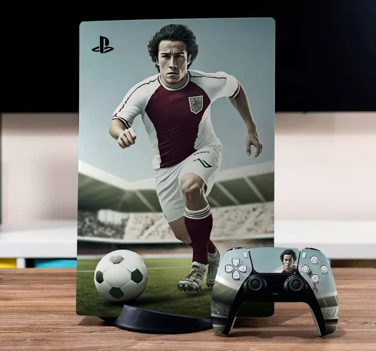 Sticker PS5 joueur de foot personnalisé - TenStickers