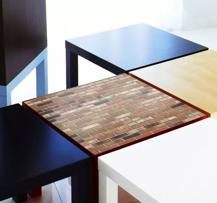 Sticker meuble Ikea LACK effet briques - TenStickers