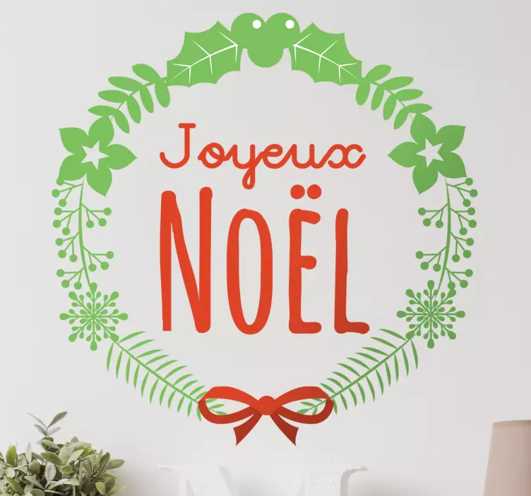 Sticker laurier Joyeux Noel - TenStickers