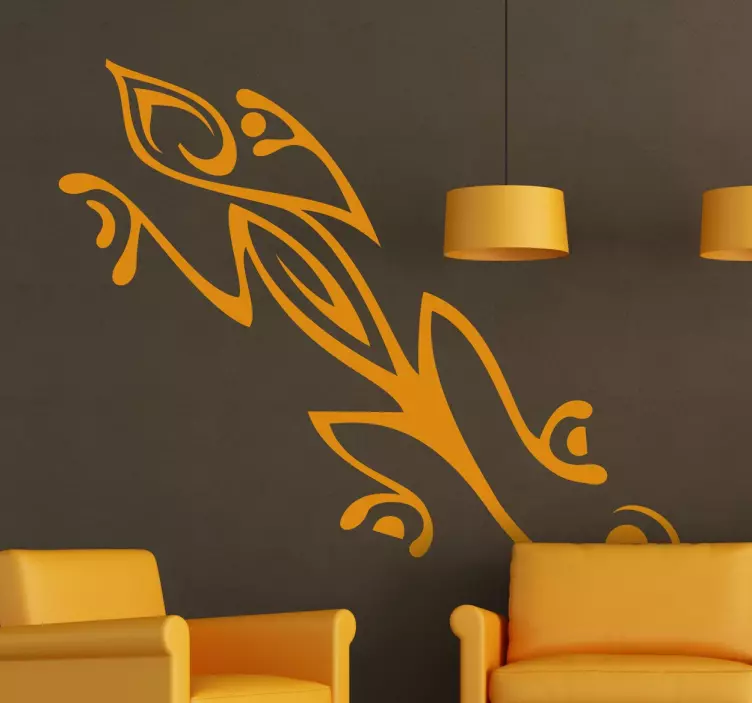 Sticker mural pour salon lézard style tribal - TenStickers