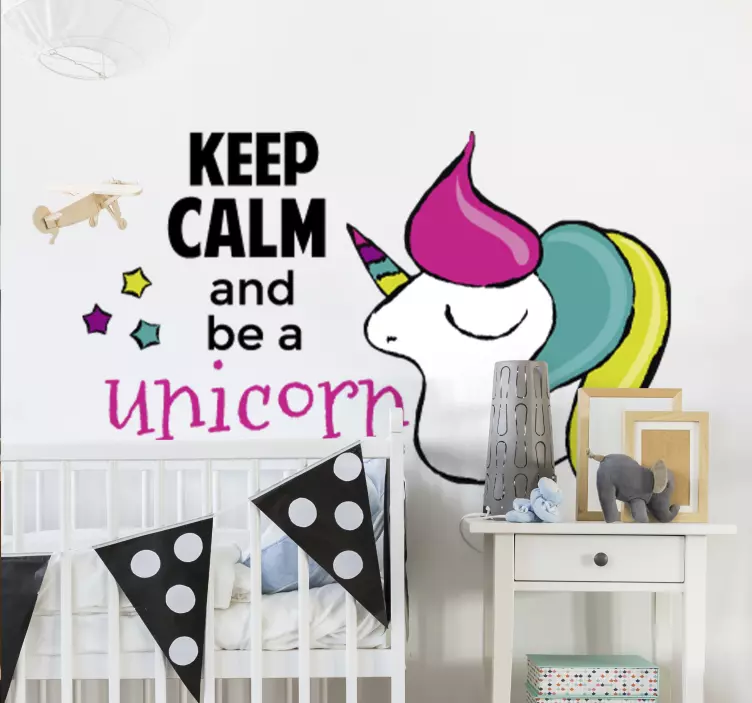 Sticker licorne keep calm - TenStickers