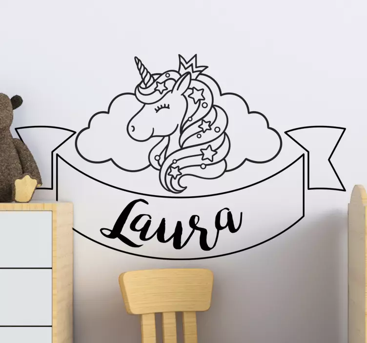Sticker mural Licorne personnalisée - TenStickers