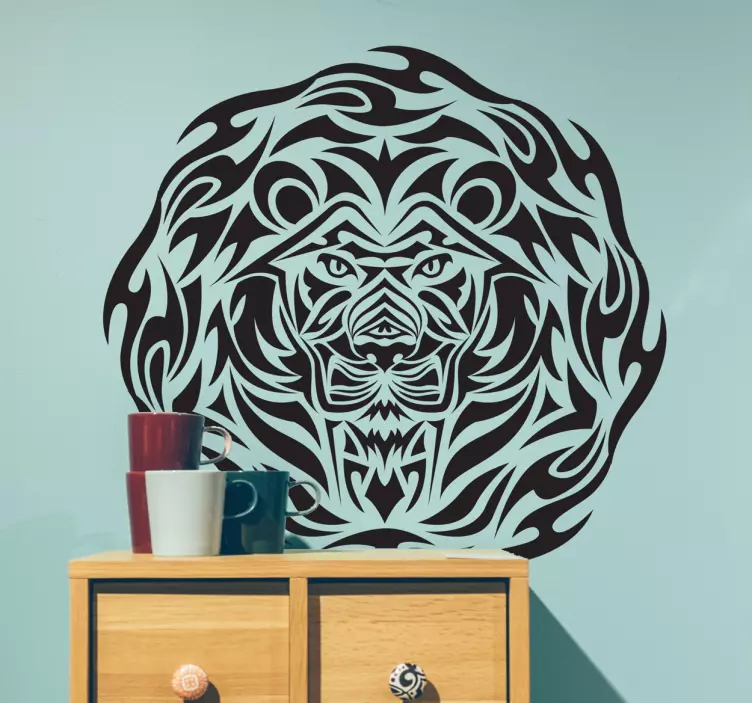 Sticker lion tribal - TenStickers