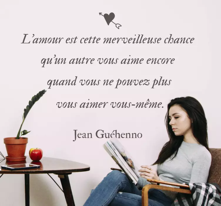 Sticker Littérature Belle Phrase Amour - TenStickers