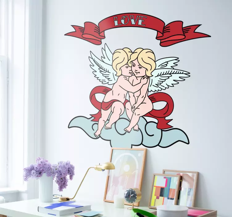 Sticker amour anges amoureux - TenStickers