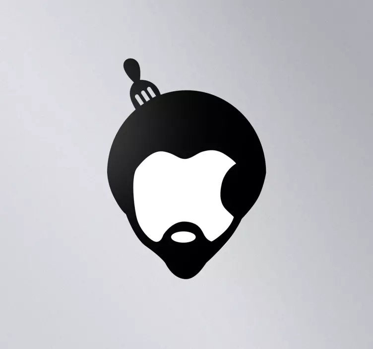 Sticker mac apple coupe afro - TenStickers