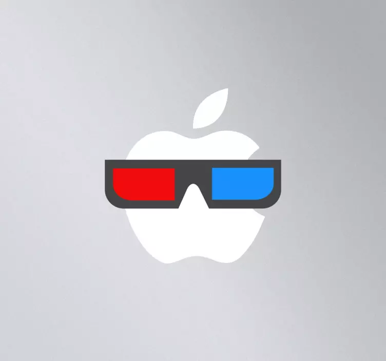 Sticker mac apple lunettes 3D - TenStickers