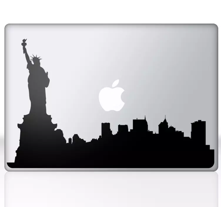 Sticker mac apple silhouette new york - TenStickers