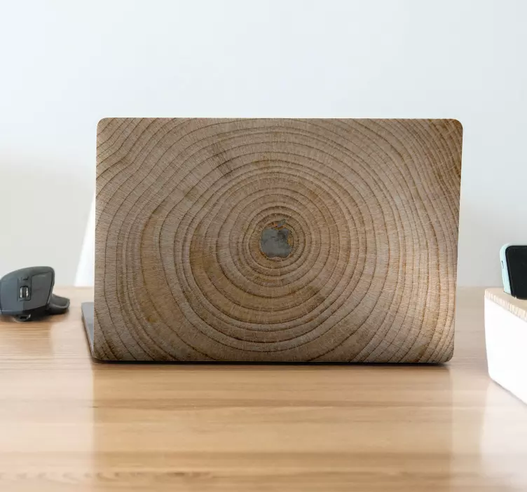 Sticker MacBook imitation tronc de bois - TenStickers