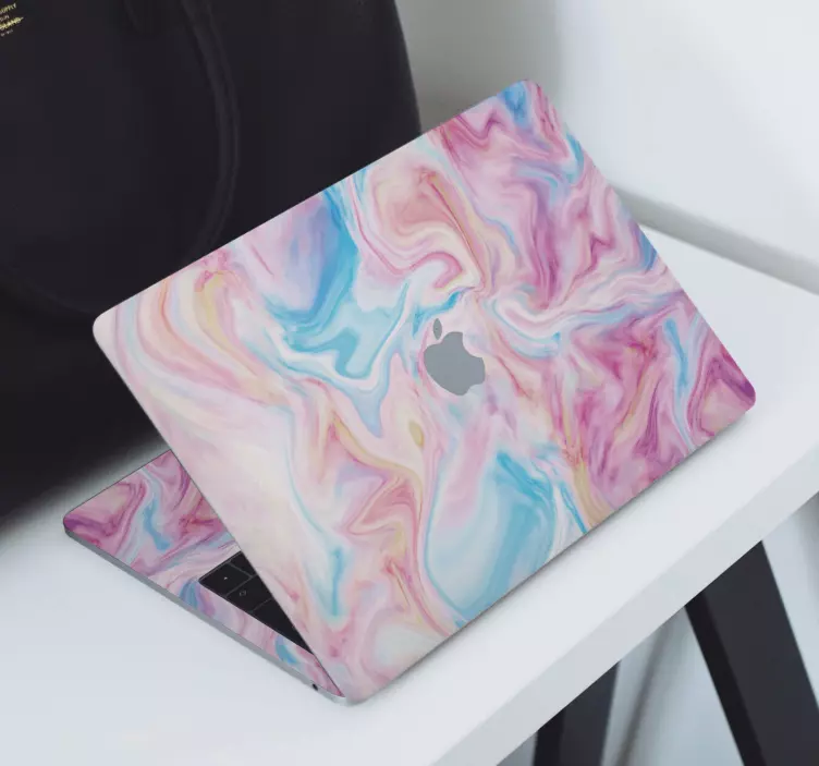 Sticker MacBook marbre liquide rose - TenStickers