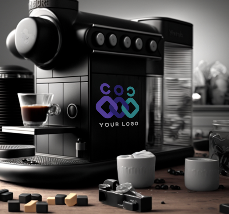 Sticker électroménager machine à café avec logo personnalisé - TenStickers