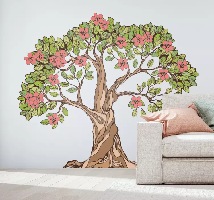 Sticker Maison Arbre de Printemps - TenStickers