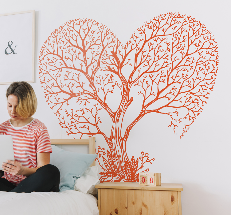 Sticker arbre en forme coeur - TenStickers