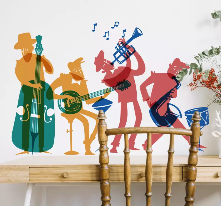 Sticker Musique Dessin Musiciens - TenStickers
