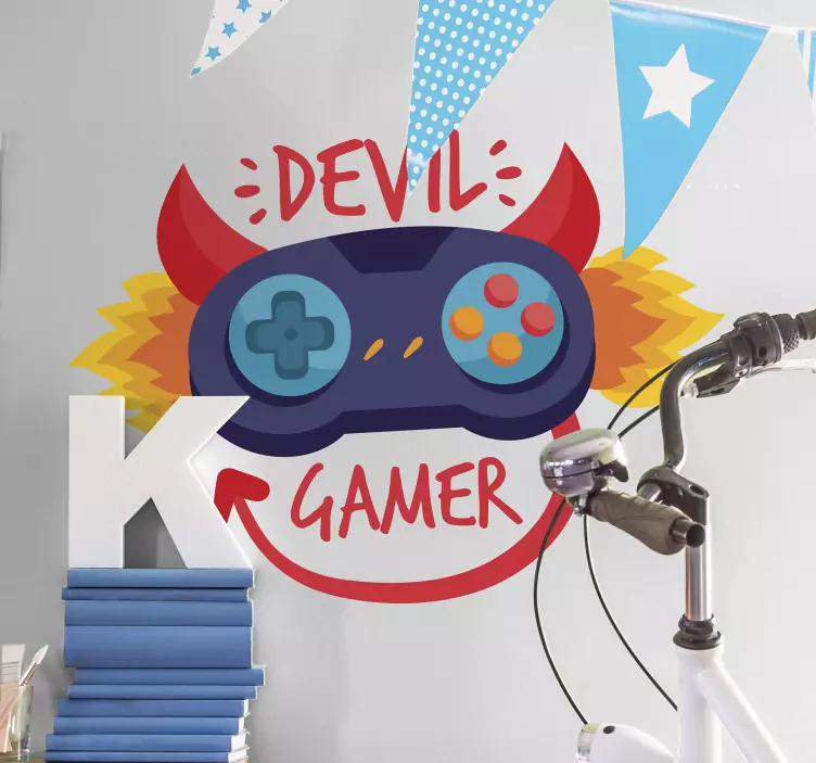 Sticker Maison Devil Gamer - TenStickers