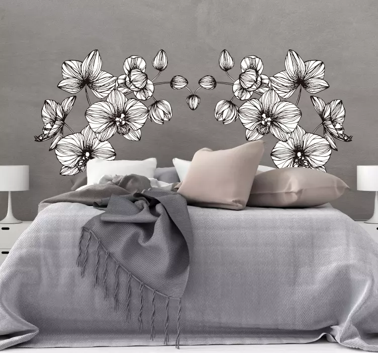 Sticker Maison Fleurs blanches ornementales - TenStickers