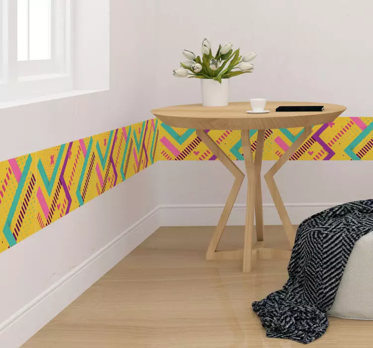 Sticker Maison Frise de style de Memphis - TenStickers