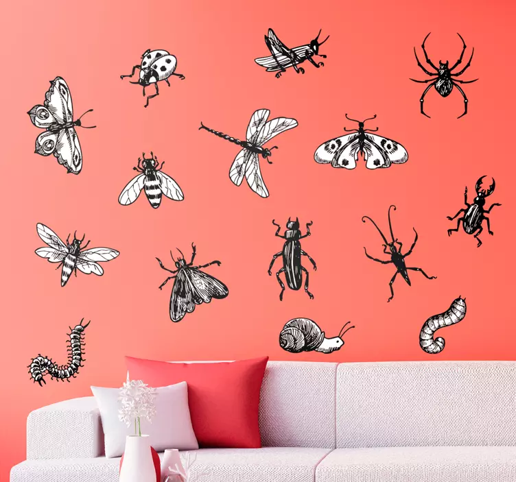 Sticker Maison Plusieurs Insectes - TenStickers