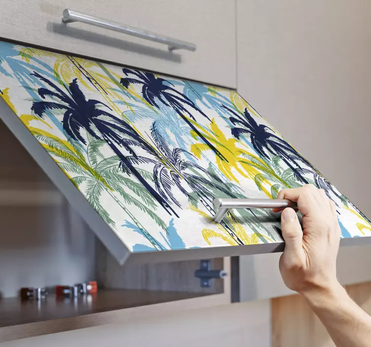 Sticker Meuble Maison Palmiers Abstraits - TenStickers